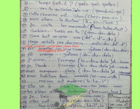 تمارين على قواعد - اللغة الفرنسية - للصف الثاني عشر أدبي - الفصل الأول